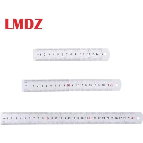 LMDZ 1Pcs Aluminum15/20/30cm Straight Ruler High Quality Steel Metal Ruler Functional Mapping Tool School office Supplies
