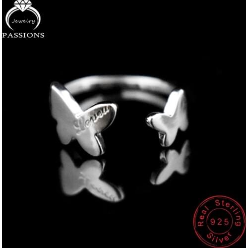 LYNNE Jewelry 925 Sterling Silver Elegant Butterfly Design Rings Open Adjustable Fashion barefoot Toe Ring Women Birthday Gift