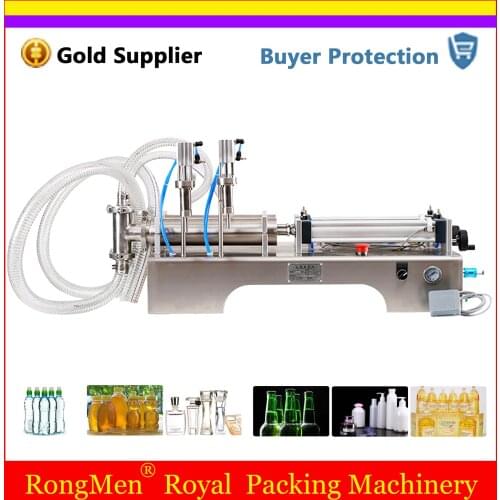 Double Heads Filling Machine Essential Oil Filler Pneumatic Piston Liquid Shampoo Gel Wine Milk Juice Vinegar Coffee Detergent