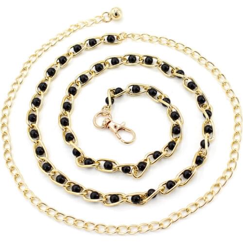 Fashion Adjustable Thin Ladies Waist Chain Elegant Ladies Metal Women Strap Dress Belt Pearl Decorative Clothess Accessories