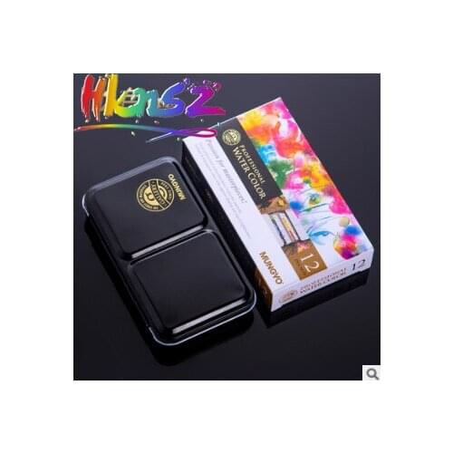 Mungyo Professional Solid Watercolors Set Half Pan 12/24/48 Colors Tin Palette,Perfect for Painting