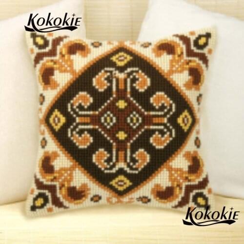 Diy rug Mandala cushion Counted cross stitch set sales handicraft embroidery needlework set throw pillow case cotton pillowcase