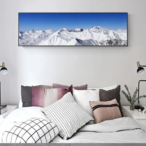 Panorama Of Snowy Mountains Wall Pictures For Home Decor Skyline Of Mountain Canvas Paintings Bed Room Decor Posters And Prints
