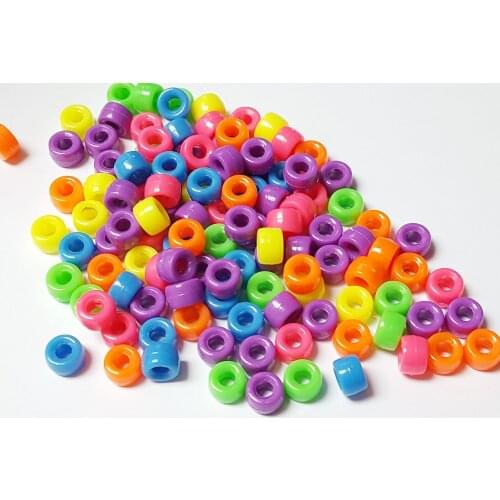Wholesale 100PCS bulk round shape multi color Charms Loose Beads 10mm Color Pony Beads for girl school science home crafts