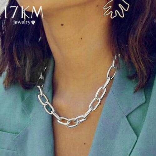 New Link Chain Necklace Women Collar Statement Gold Sliver Chunky Choker Necklaces For Women Fashion Punk Jewelry Drop shipping
