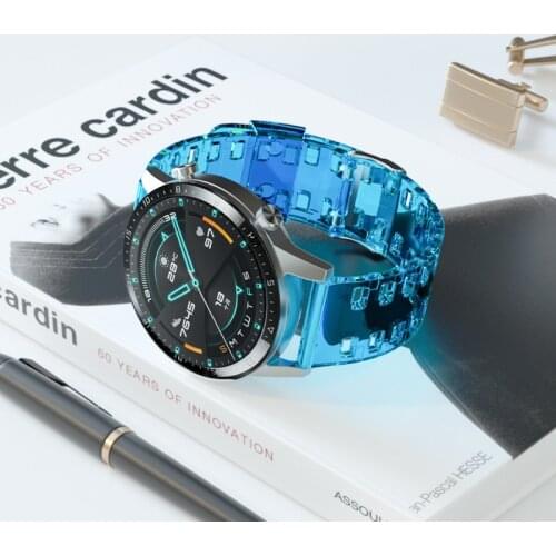 Transparent strap For huawei watch GT 2e GT2E 18mm 20mm 22mm Screen Protective Watch Case Replacement Strap For Amazfit GT2e gt2