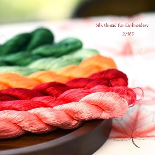 Various Gradient color 100% pure Silk thread Yarn for Embroidery DIY sewing accessories Hand craft sewing thread