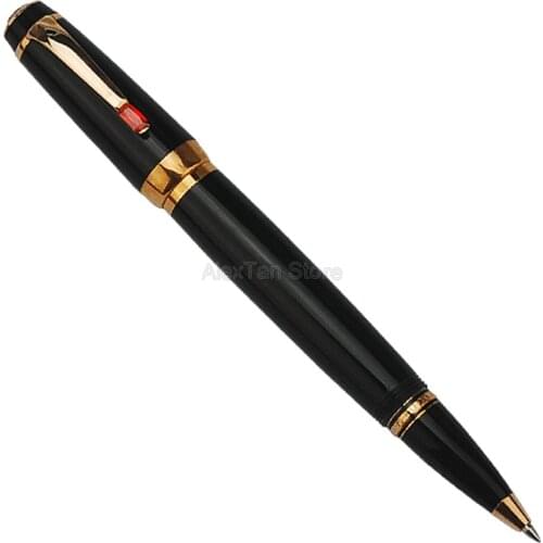 Crocodile Elegant Black Rollerball Pen, Noble Ruby on Top With Golden Clip Writing Gift Pen Box Optional For Office & Home