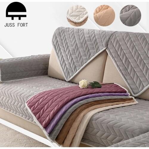 Nordic Quilting Sofa Protector Cover Thicken Plush Non-slip Sofa Towel for Living Room Decor Chair Couch Cushion Bay window Mat