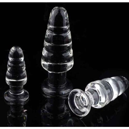 Glass Tapered Anal Plug Buttplug Dildo Sex Toys Crystal Stimulation Dilator Prostate Massager For Women Men Outdoor Wear Erotic