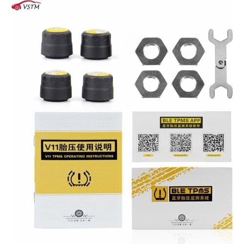 TPMS Bluetooth 4.0/5.0 universal external tyre pressure sensor support Android & IOS phone Wireless 4 external Sensors With APP