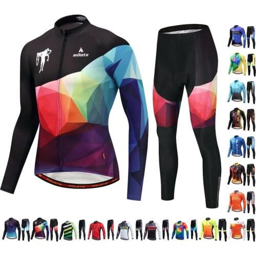 Hight qualit Spring Autumn Men Cycling Jersey set Breathable Bicycle Clothing Quick Dry Roupa Ciclismo Maillot Pants long suits