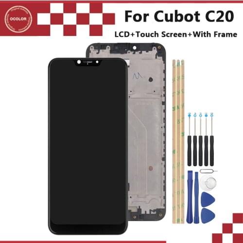 LCD Display For Cubot C20 Replacement LCD DisplayTouch Screen Digitizer Assembly Black/Blue with frame