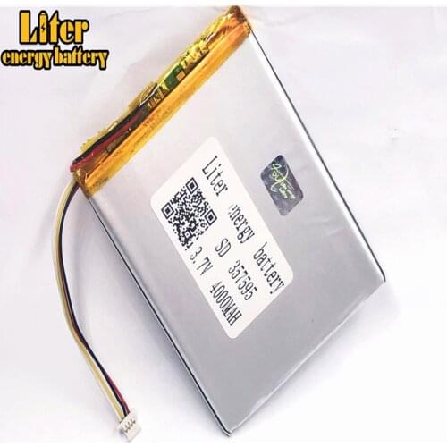 1.0MM 4pin connector 357595 4000mah 3.7V polymer rechargeable battery lithium polymer battery for Tablet PC Battery