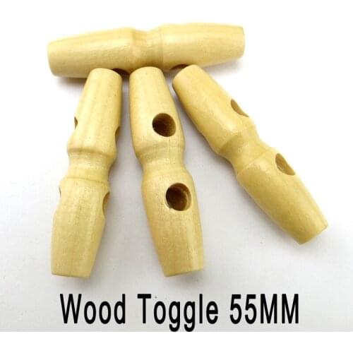 15PCS 55MM Wooden Horn Toggle Fits Clothes Sewing Buttons Clothing Accessory WHB-119