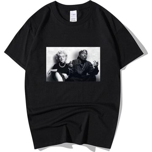 2020 Summer Fashion Design Legends Tupac 2Pac Marilyn Monroe T Shirt Men Casual Hip Hop Short Sleeve Round Neck Cotton T-Shirt