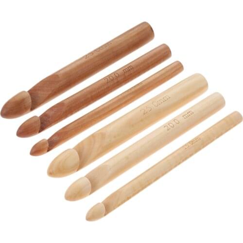 3pcs/set Wood Crochet Hooks Knitting Needles Handcrafted 15/20/25mm For Weave Yarn Craft Kit Large Knitting Needles Sewing Tool