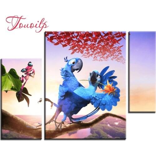 3pcs,Full,square&round Diamond Embroidery,Frog parrot 5 Diamond Painting,Cross Stitch,3D,Diamond Mosaic,diamond pattern,Crafts