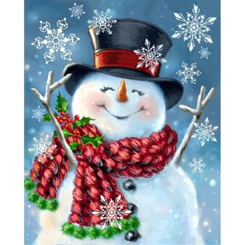 Diamond Embroidery Snowman Diamond Painting Full Round Resin Diamond Mosaic Cross Stitch Needlework Christmas Gift