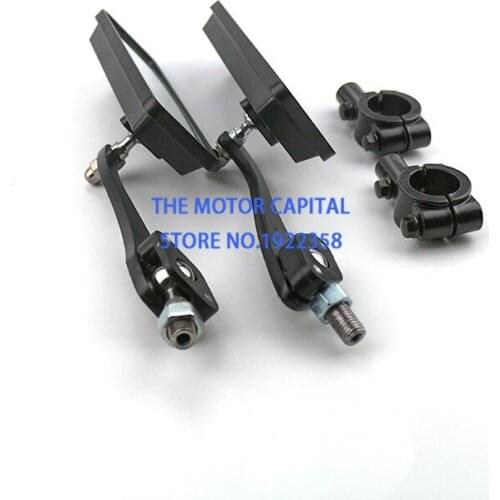 Good quality 2pcs 8mm 10mm Aluminum Motorcycle Rectangle Rearview Side Mirror for most Motorcycle