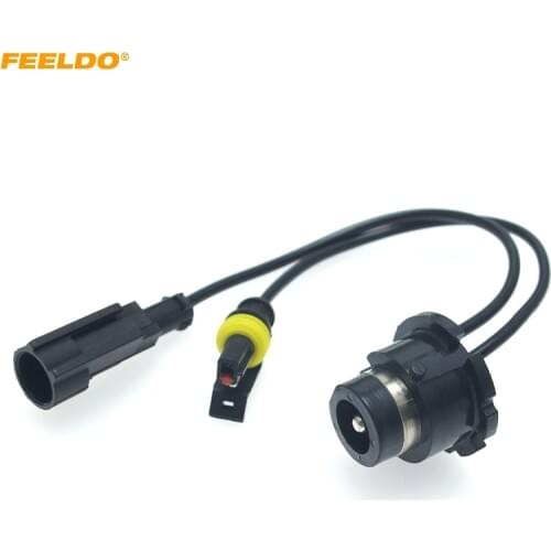 FEELDO 1PC Car HID Xenon Headlight Bulb Lamp Ballast Wire Harness D2S D2R D2C D4S D4R D4S Socket Holder Wiring Coversion Cable