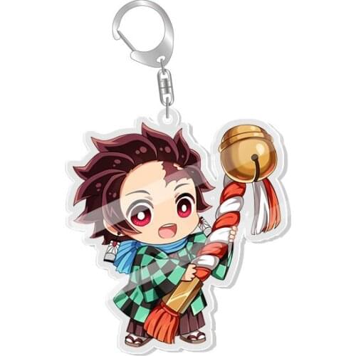 8Kinds Demon Slayer Kamado Tanjirou Agatsuma Zenitsu Rengoku Kyoujurou Tomioka Giyuu Kamado Nezuko PVC Pendant Figure Key Chain
