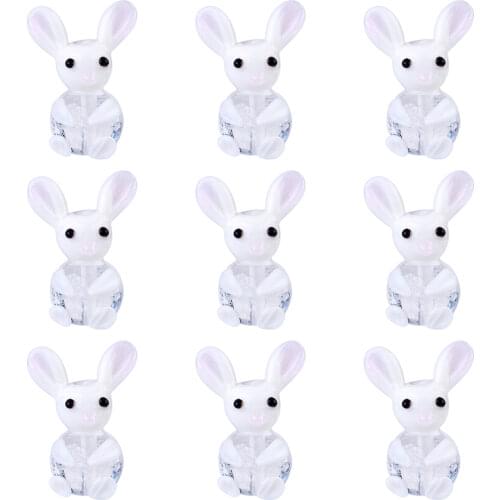 10pcs Handmade Lampwork Beads Rabbit Animal Cute Bead 25~28mm for Jewelry DIY Making Accessories Decorate