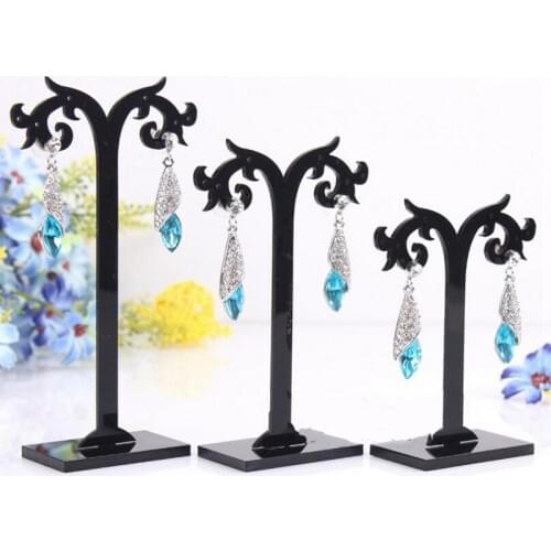 Black Stud Earring Jewelry Display Rack Stand Organizer brooches Ornament Holder Hook Hanger Counter Case tree shaped
