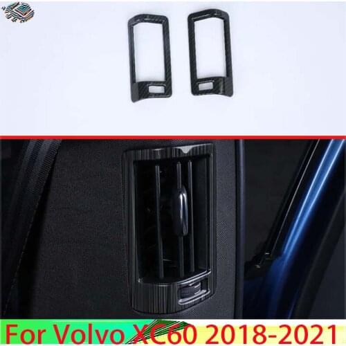 For Volvo XC60 2018 2019 Carbon Fiber Style Rear Air Vent Frame Trim Cover
