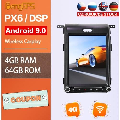 Tesla Style DVD Player For Ford F150 2008-2014 Android 9.0 Multimeida GPS Navigation Stereo Headunit Touchscreen 6Core 4+64G PX6