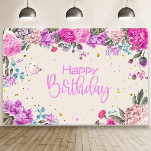 Beautiful Flowers Background Portrait Photography Girls Birthday Party Photozone Decors Backdrops Photocall Photo Studio