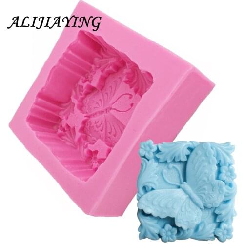 Fondant Soap mold butterfly cute flower DIY handmade soap candle silicone mold Carft molds D0498
