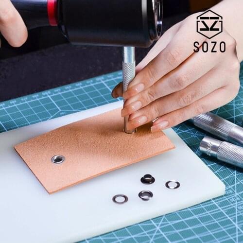 SOZO Eyelets Installation Punch Die Tool Set For Belt Buckle Leather Craft Decoration Buckle Hollow Rivet Eye Button 4-10MM