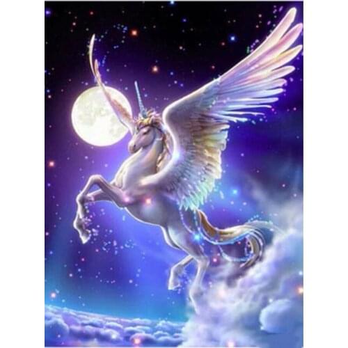 JMINE Div 5D Dream Unicorn moon space galaxy Full Diamond Painting cross stitch kits art Cartoon 3D paint by diamonds