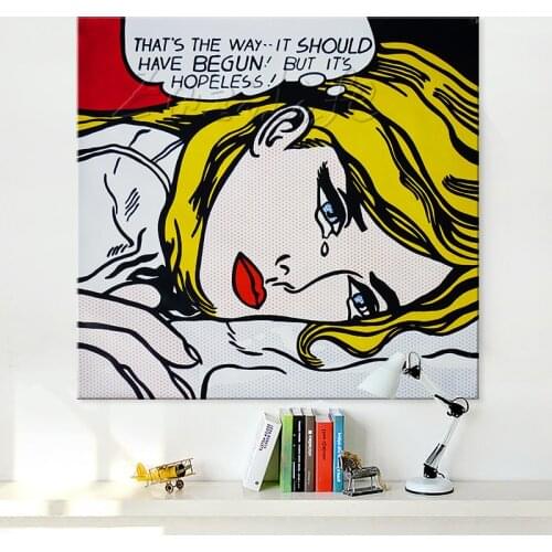 Canvas painting Roy Lichtenstein Pop Art Cartoon Oil painting Wall Art Pictures for living Room home decor caudros decoracion03