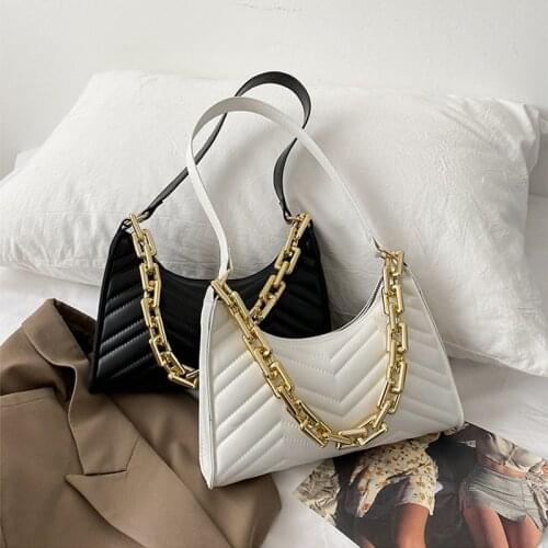 Fashion Check Embossed Handbags New PU Leather Chain Shoulder Bag 2021 Fashion Texture Shopping Bag Zipper Embossed Underarm Bag