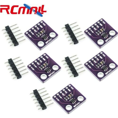5Pcs GY-MCP3421 I2C SOT23-6 Conversion Board Module High Precision 18bits A/D Digital to Analog Signals I2C Convertor Module
