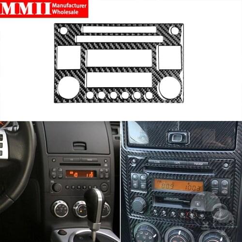 For Nissan 350Z Z33 2003-2009 Radio CD Player Display Panel Control Button Frame Sticker Modified Real Carbon Fiber Black