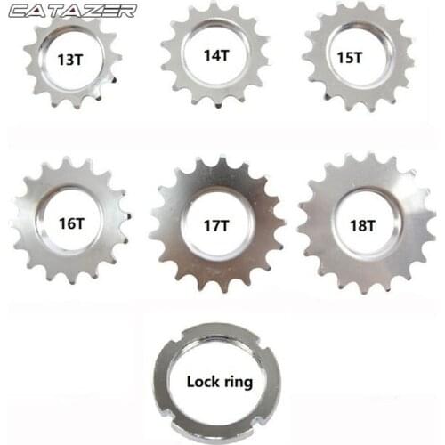 MTB Road Bike Freewheel Cog 13T/14T/15T/16T/17T/18T Fixed Gear Cog Single Speed Sprocket Freewheel with Lock Ring for 1/8" Chain