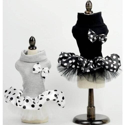 Pet Dog Clothes Polka Dot Dresses for Small Dogs Princess Wedding Dog Dress Spring Summer Yorkies Clothes for Dogs Ropa Perro