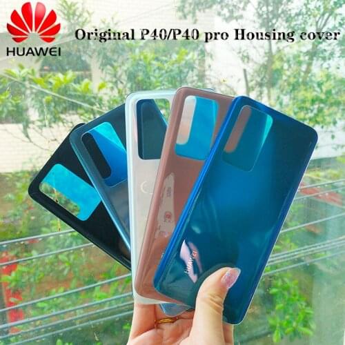 Original HUAWEI P40 P40Pro Back Glass Cover Real Door Replacement Battery Case For Huawei ANA-AN00 ELS-AN00 With Stickers Logo