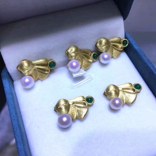 Gold Color Bunny Pendant Elegant Pendant Base Jewelry Making For 6-7mm Pearls(Not Including pearls)