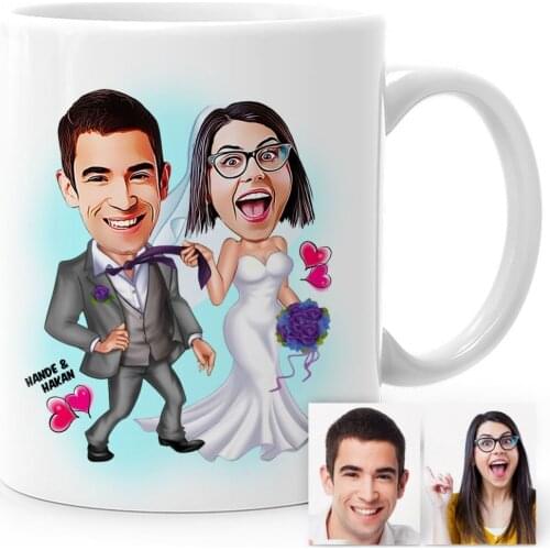 Personalized Are Getting Married Cartoon White Mug Cup-6