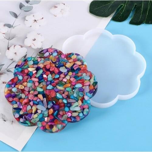 Flower Coaster Silicone Mold Cup Mat Epoxy Resin Mold DIY Casting Jewelry Making Art Decoration Tools