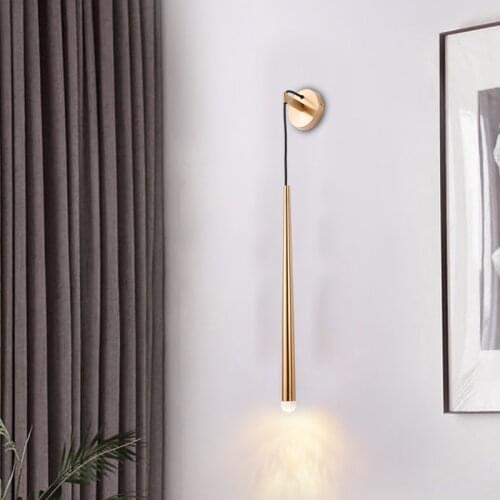 Post modern luxury Nordic simple living room TV background wall bedroom bedside aisle corridor Gold Pendant wall lamp