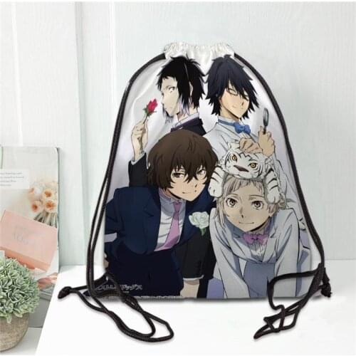 Bungou Stray Dogs Drawstring Backpack Women Men Causal Travel Bags Softback Gift Fashion Storage Bag Lady Shopping Bags 20201102
