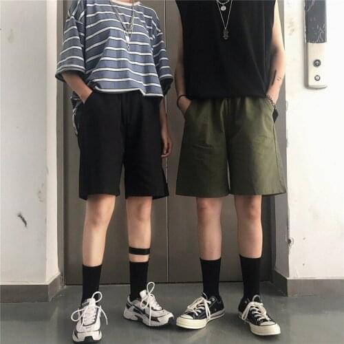 Shorts Women Cargo Solid Japanese Style Unisex BF Streetwear Friends College Students Vintage Leisure Loose Trendy Womens Short