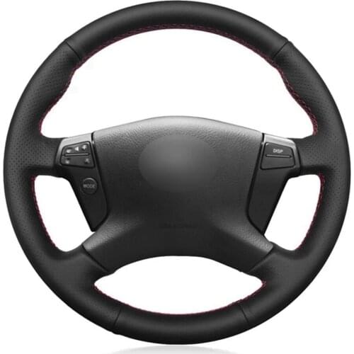 Car Steering Wheel Cover DIY Hand-stitched Non-Slip Black Artificial Leather For Toyota Avensis 2003 2004 2005 2006 2007