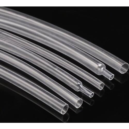Diameter 0.8mm ~ 15mm Super Thin Wall Flexible Earphone Line Heat Shrinkage Tube Cover Professional Audio Wire Sleeve Wrap Clear