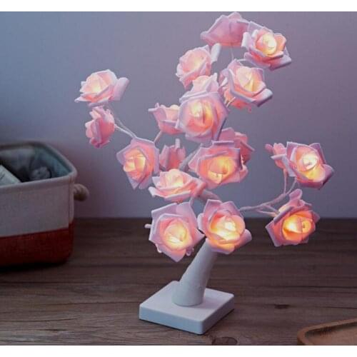 LED Rose Flower Tree Light PE Fairy Lamp Holiday Gift Dating Props Home Decor